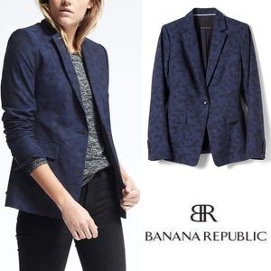 Banana Republic Camo Floral Blazer, Navy